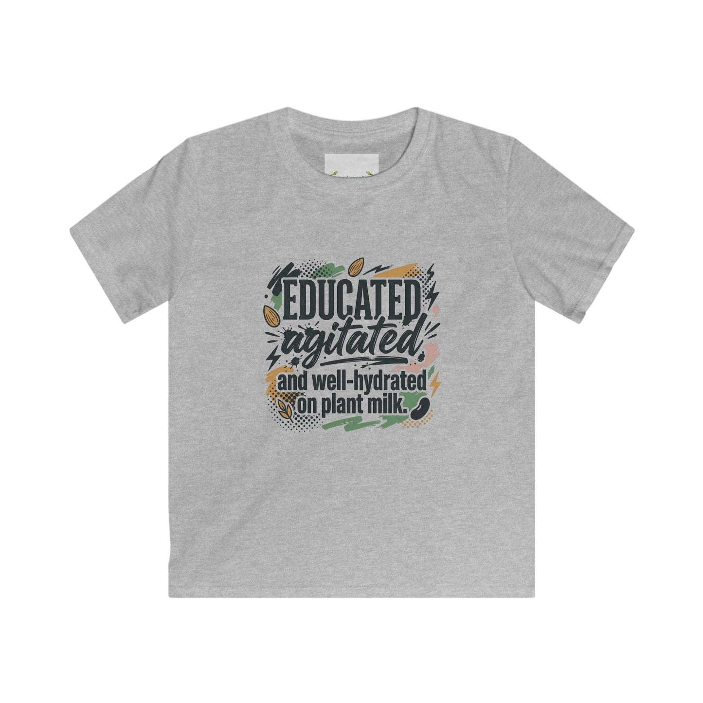 Kids Tee — "Educated, Agitated, and Well-Hydrated on Plant Milk" Graphic Tee - ConsciousValues