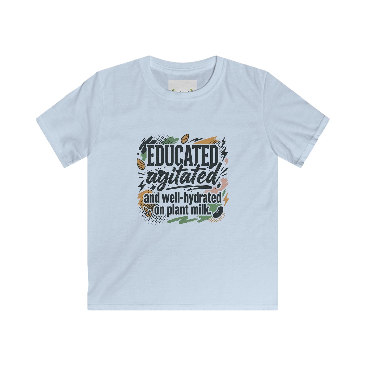 Kids Tee — "Educated, Agitated, and Well-Hydrated on Plant Milk" Graphic Tee - ConsciousValues