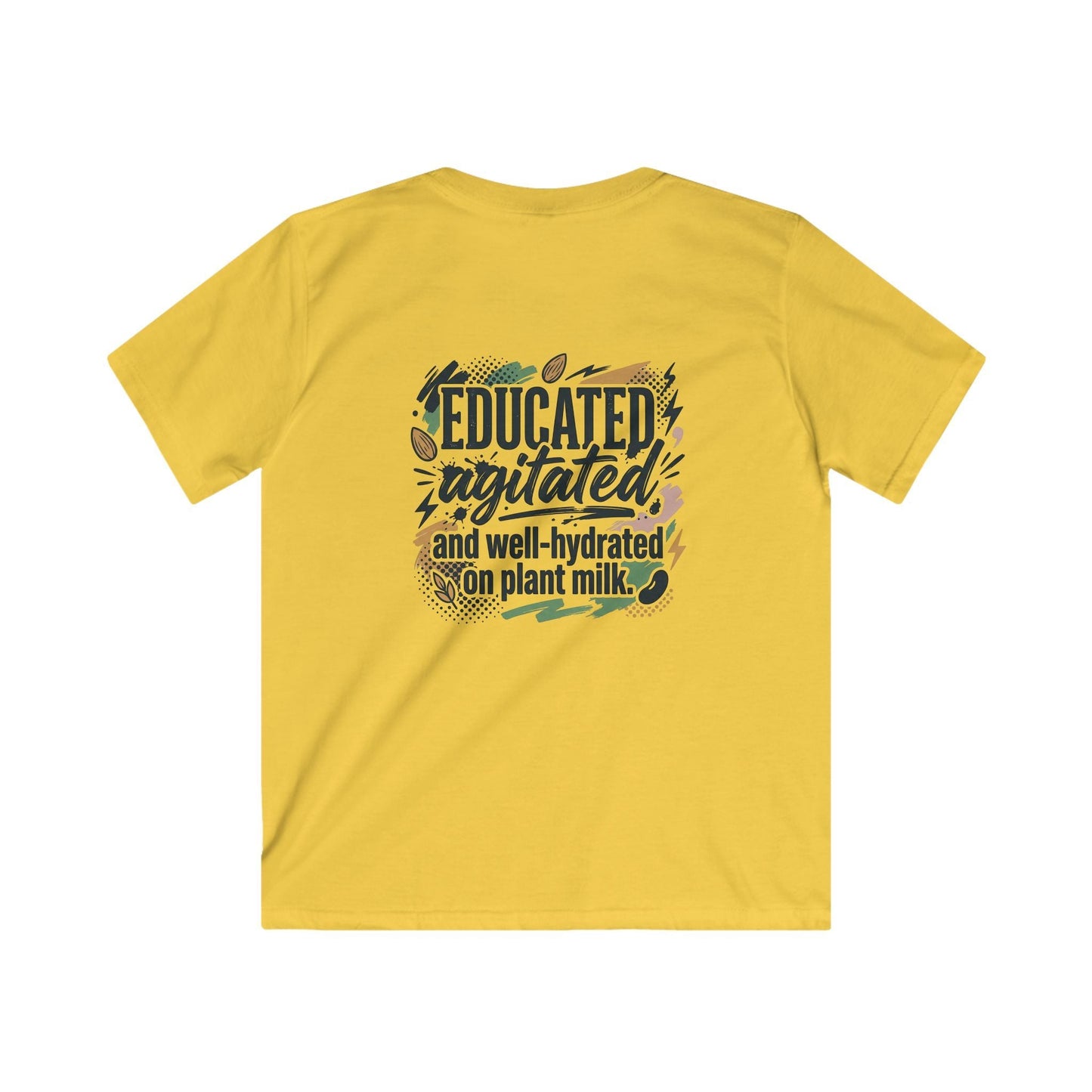 Kids Tee — "Educated, Agitated, and Well-Hydrated on Plant Milk" Graphic Tee - ConsciousValues