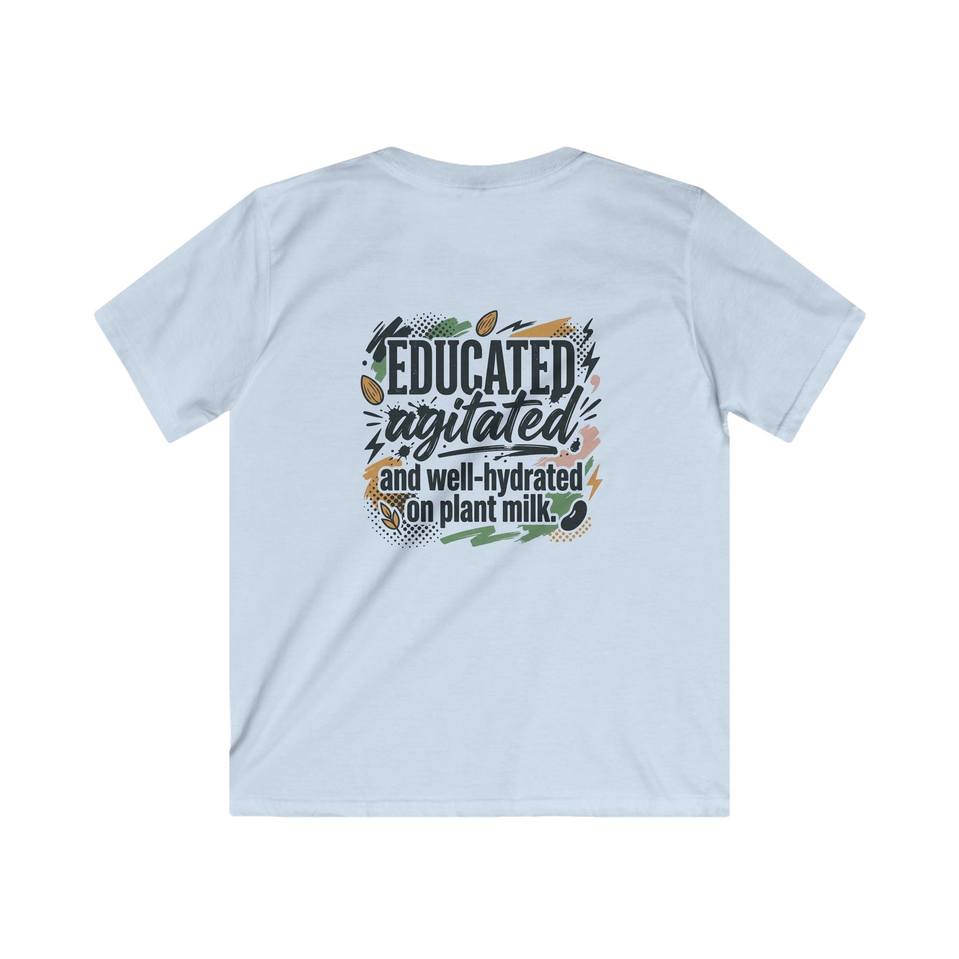 Kids Tee — "Educated, Agitated, and Well-Hydrated on Plant Milk" Graphic Tee - ConsciousValues