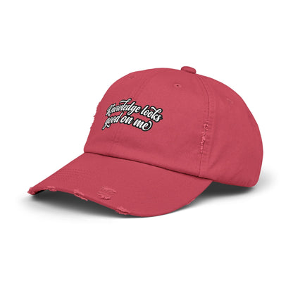 Knowledge Looks Good On Me Distressed Cap - ConsciousValues