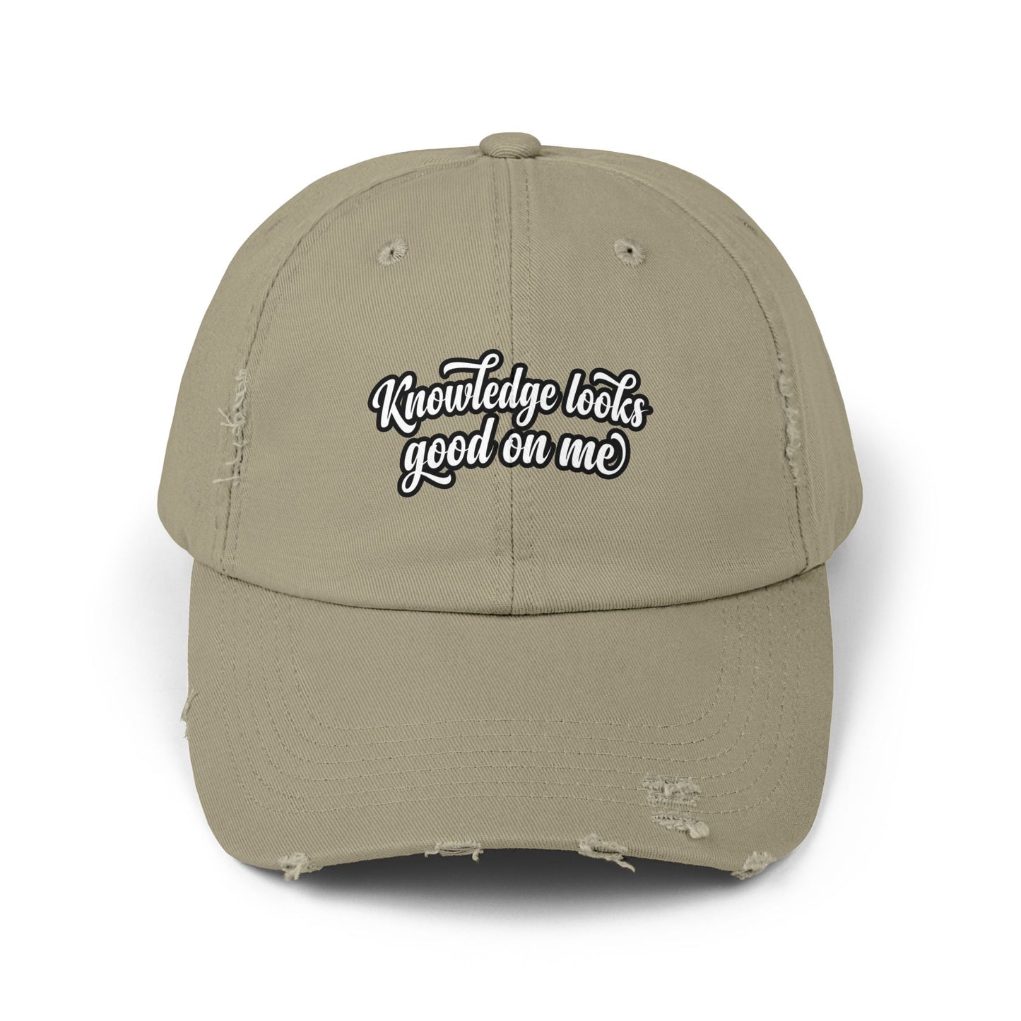 Knowledge Looks Good On Me Distressed Cap - ConsciousValues