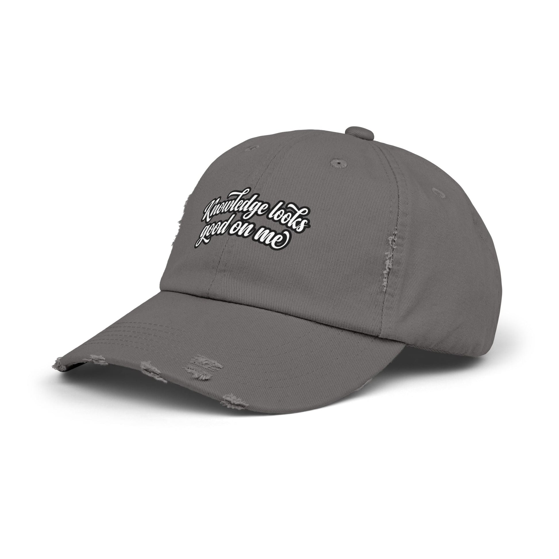 Knowledge Looks Good On Me Distressed Cap - ConsciousValues