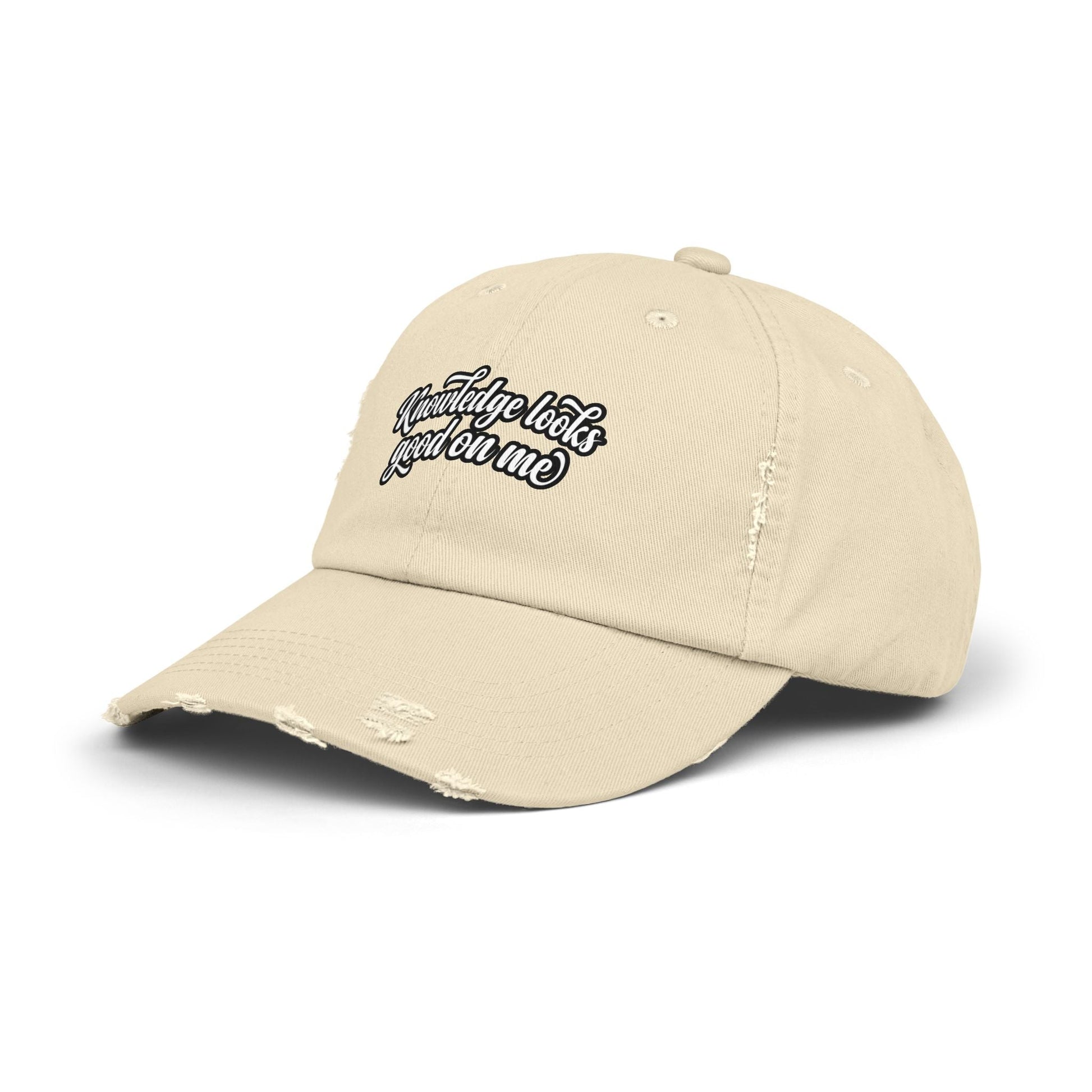 Knowledge Looks Good On Me Distressed Cap - ConsciousValues