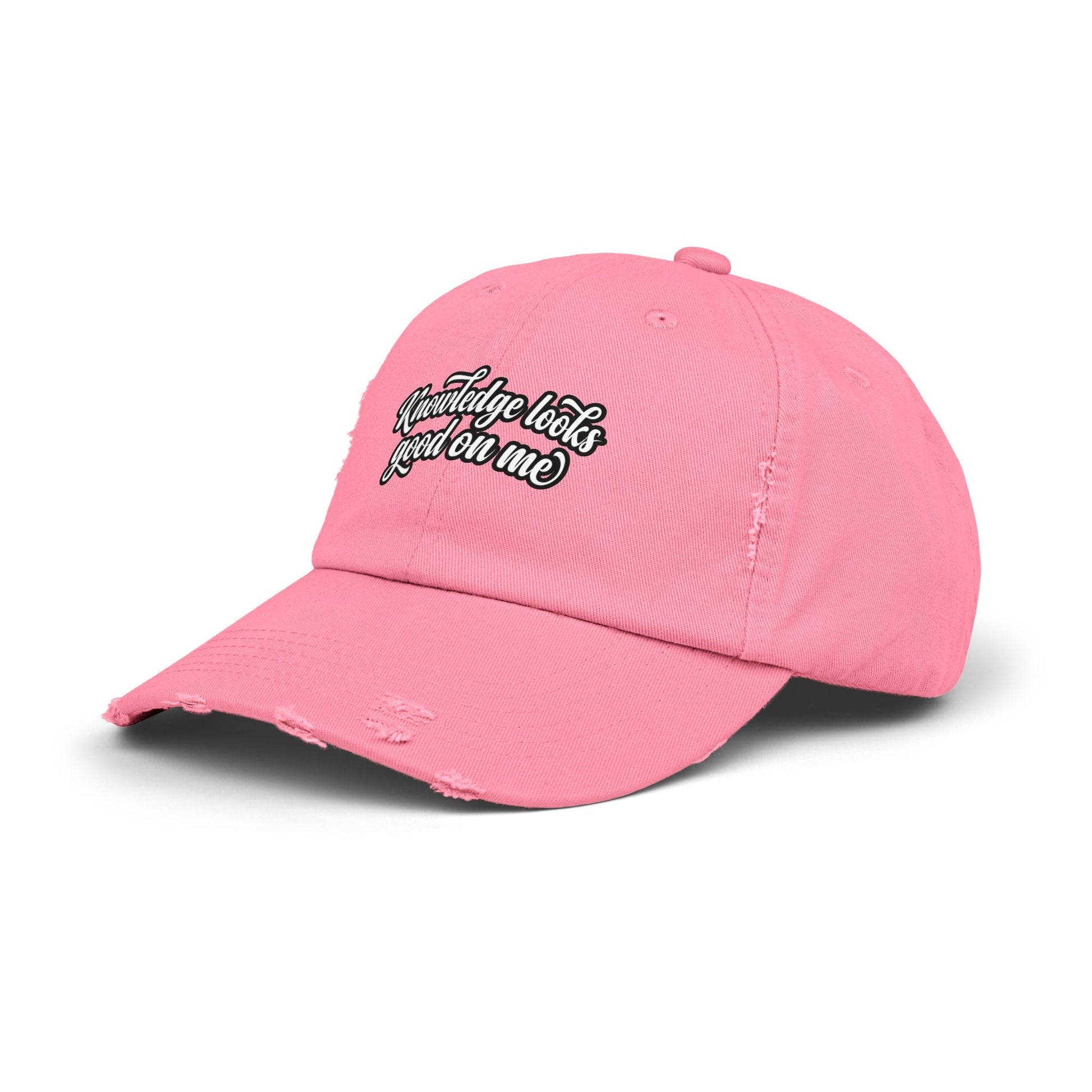 Knowledge Looks Good On Me Distressed Cap - ConsciousValues