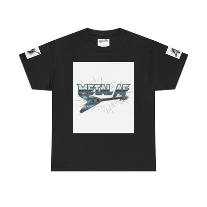 Metal AF Guitar Graphic Tee | Flying V Illustration, Retro Metal Logo - ConsciousValues