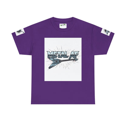 Metal AF Guitar Graphic Tee | Flying V Illustration, Retro Metal Logo - ConsciousValues