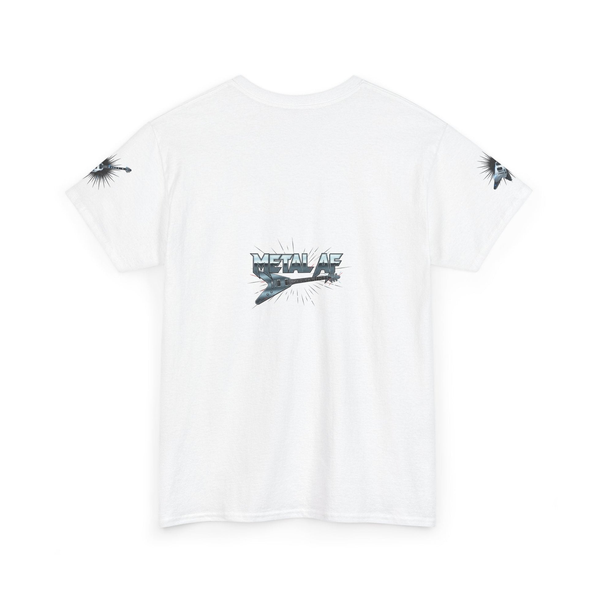 Metal AF Guitar Graphic Tee | Flying V Illustration, Retro Metal Logo - ConsciousValues
