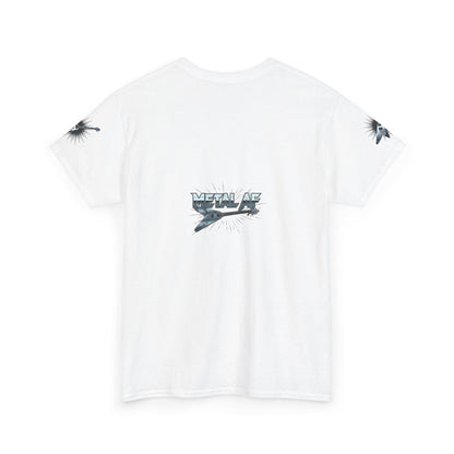 Metal AF Guitar Graphic Tee | Flying V Illustration, Retro Metal Logo - ConsciousValues