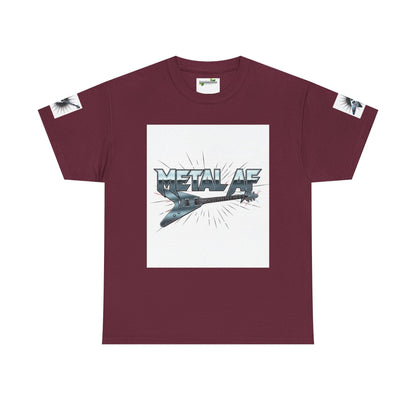 Metal AF Guitar Graphic Tee | Flying V Illustration, Retro Metal Logo - ConsciousValues