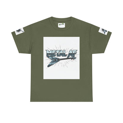 Metal AF Guitar Graphic Tee | Flying V Illustration, Retro Metal Logo - ConsciousValues