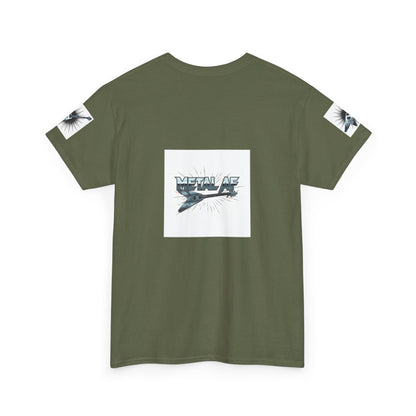 Metal AF Guitar Graphic Tee | Flying V Illustration, Retro Metal Logo - ConsciousValues
