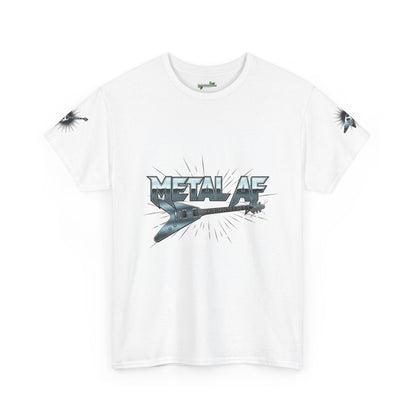 Metal AF Guitar Graphic Tee | Flying V Illustration, Retro Metal Logo - ConsciousValues