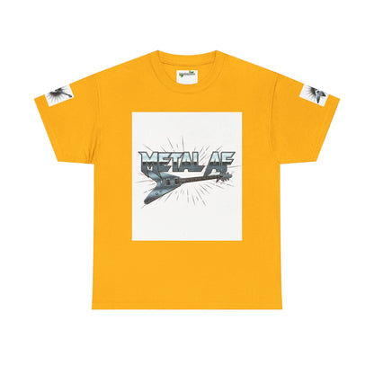 Metal AF Guitar Graphic Tee | Flying V Illustration, Retro Metal Logo - ConsciousValues