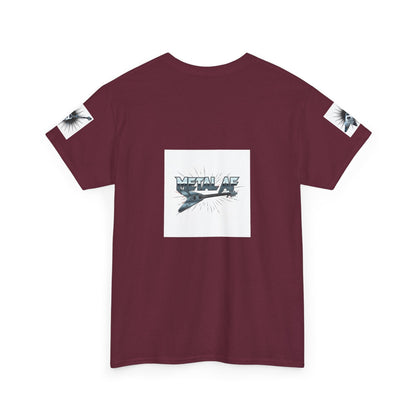 Metal AF Guitar Graphic Tee | Flying V Illustration, Retro Metal Logo - ConsciousValues