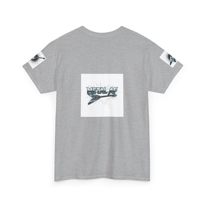 Metal AF Guitar Graphic Tee | Flying V Illustration, Retro Metal Logo - ConsciousValues