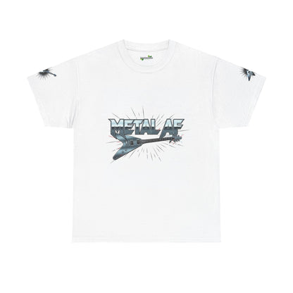 Metal AF Guitar Graphic Tee | Flying V Illustration, Retro Metal Logo - ConsciousValues