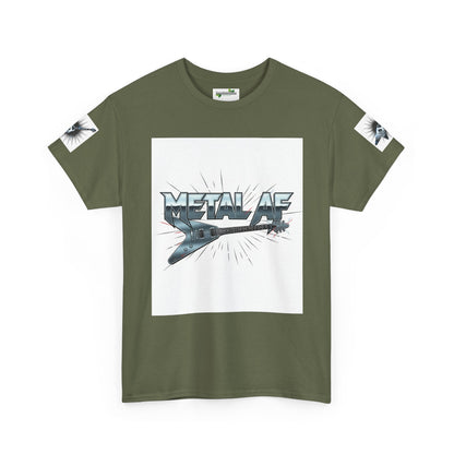 Metal AF Guitar Graphic Tee | Flying V Illustration, Retro Metal Logo - ConsciousValues