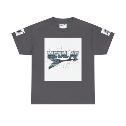 Metal AF Guitar Graphic Tee | Flying V Illustration, Retro Metal Logo - ConsciousValues