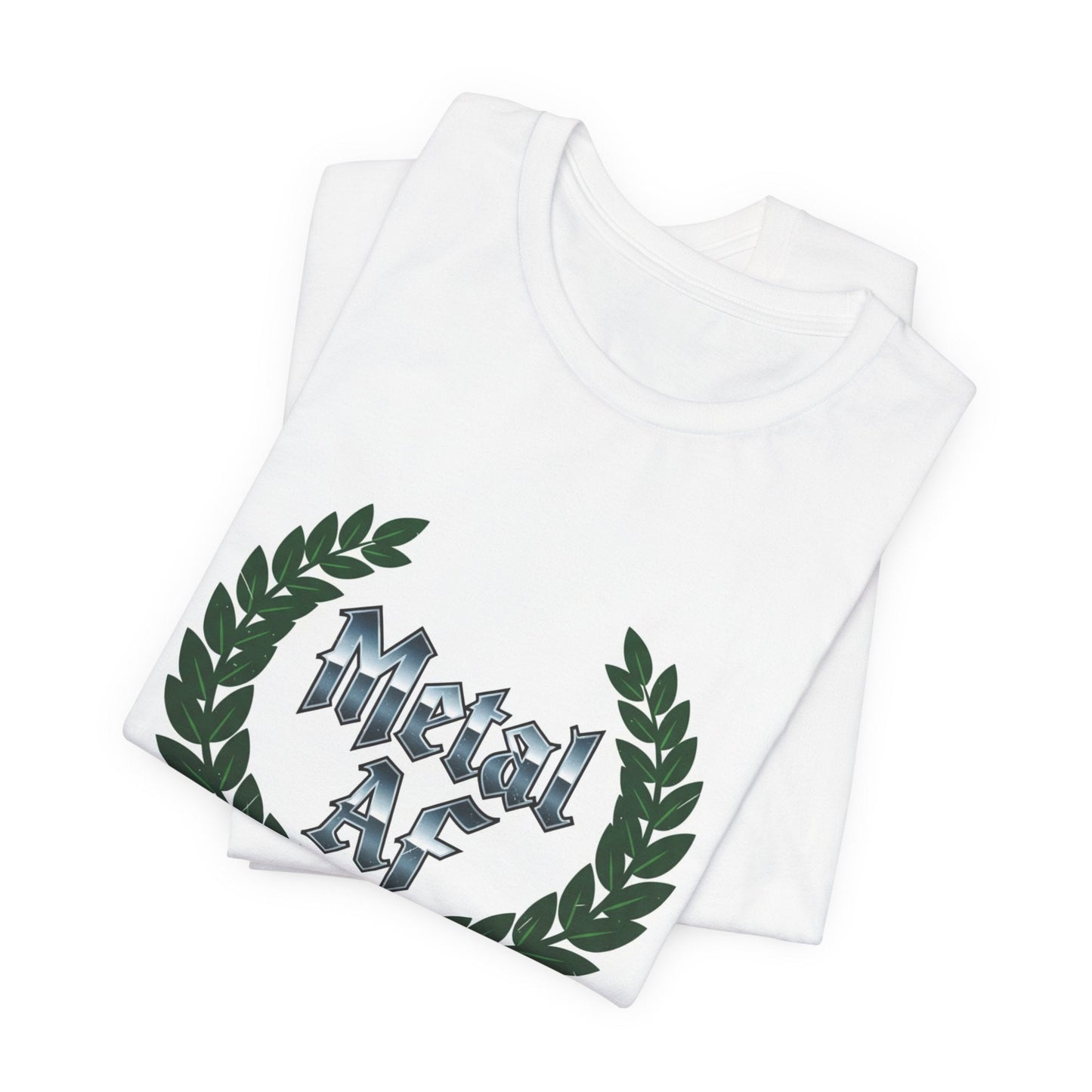 Metal AF Vegan T‑Shirt — Heavy Metal Laurel Grap... - ConsciousValues