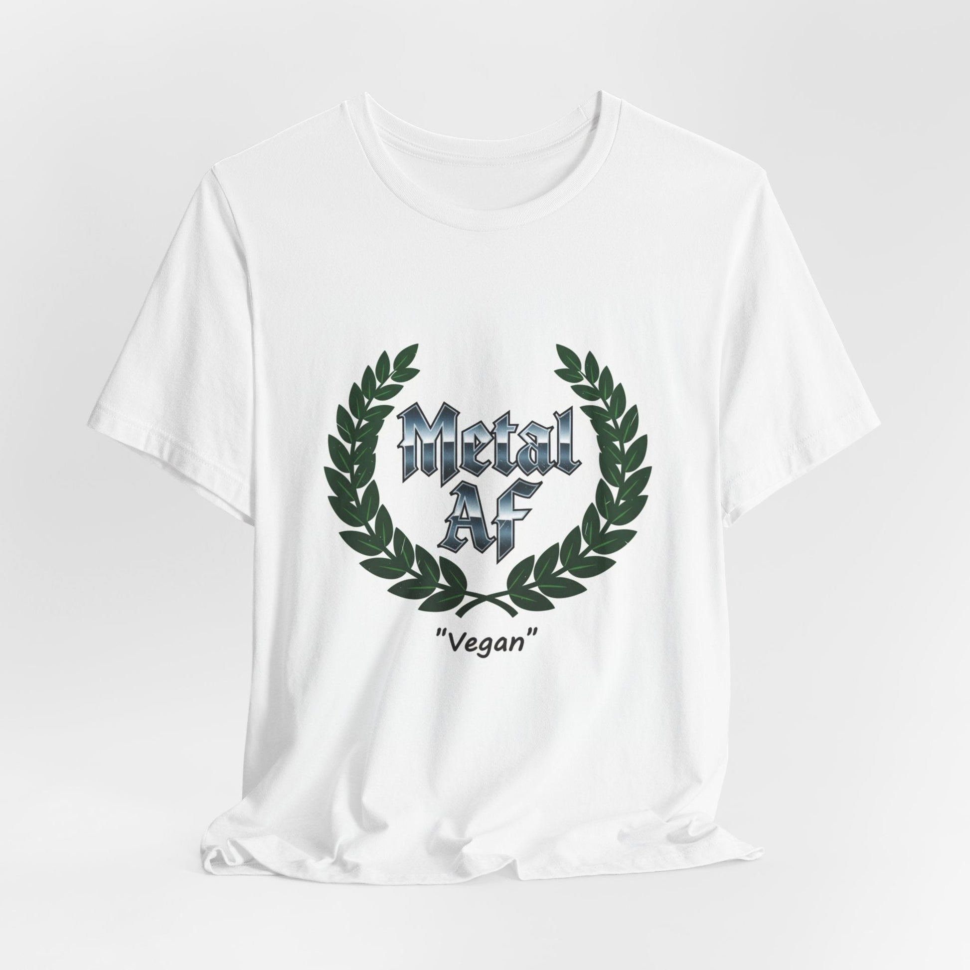Metal AF Vegan T‑Shirt — Heavy Metal Laurel Grap... - ConsciousValues