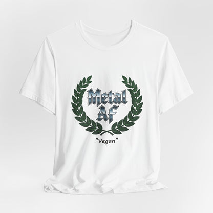 Metal AF Vegan T‑Shirt — Heavy Metal Laurel Grap... - ConsciousValues