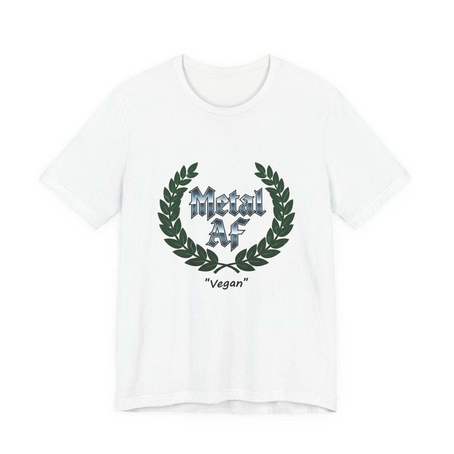 Metal AF Vegan T‑Shirt — Heavy Metal Laurel Grap... - ConsciousValues