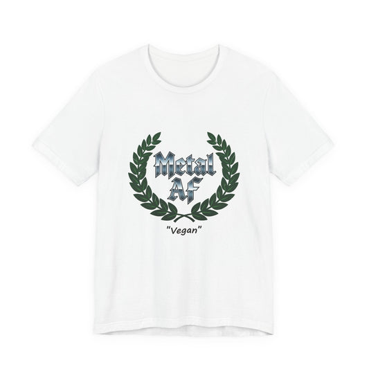 Metal AF Vegan T‑Shirt — Heavy Metal Laurel Grap... - ConsciousValues