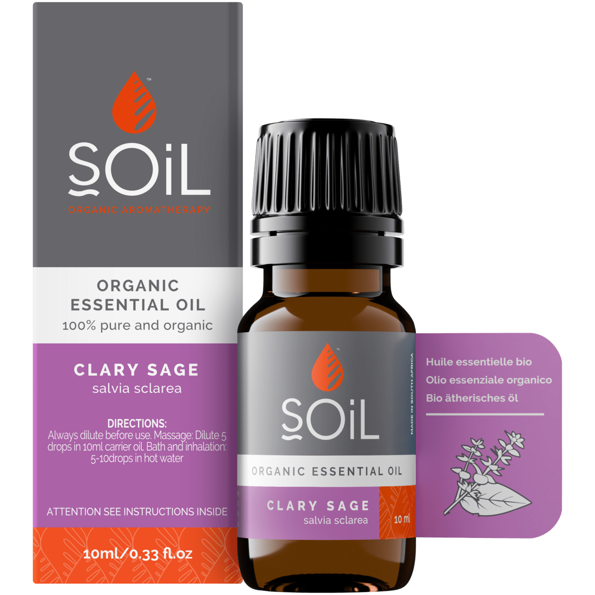 Organic Clary Sage Essential Oil (Salvia Sclarea ) 10ml - ConsciousValues
