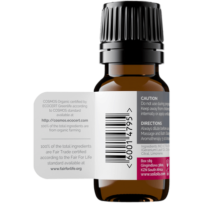 Organic Rose Geranium Essential Oil (Pelargoneum Graveolens) 10ml - ConsciousValues
