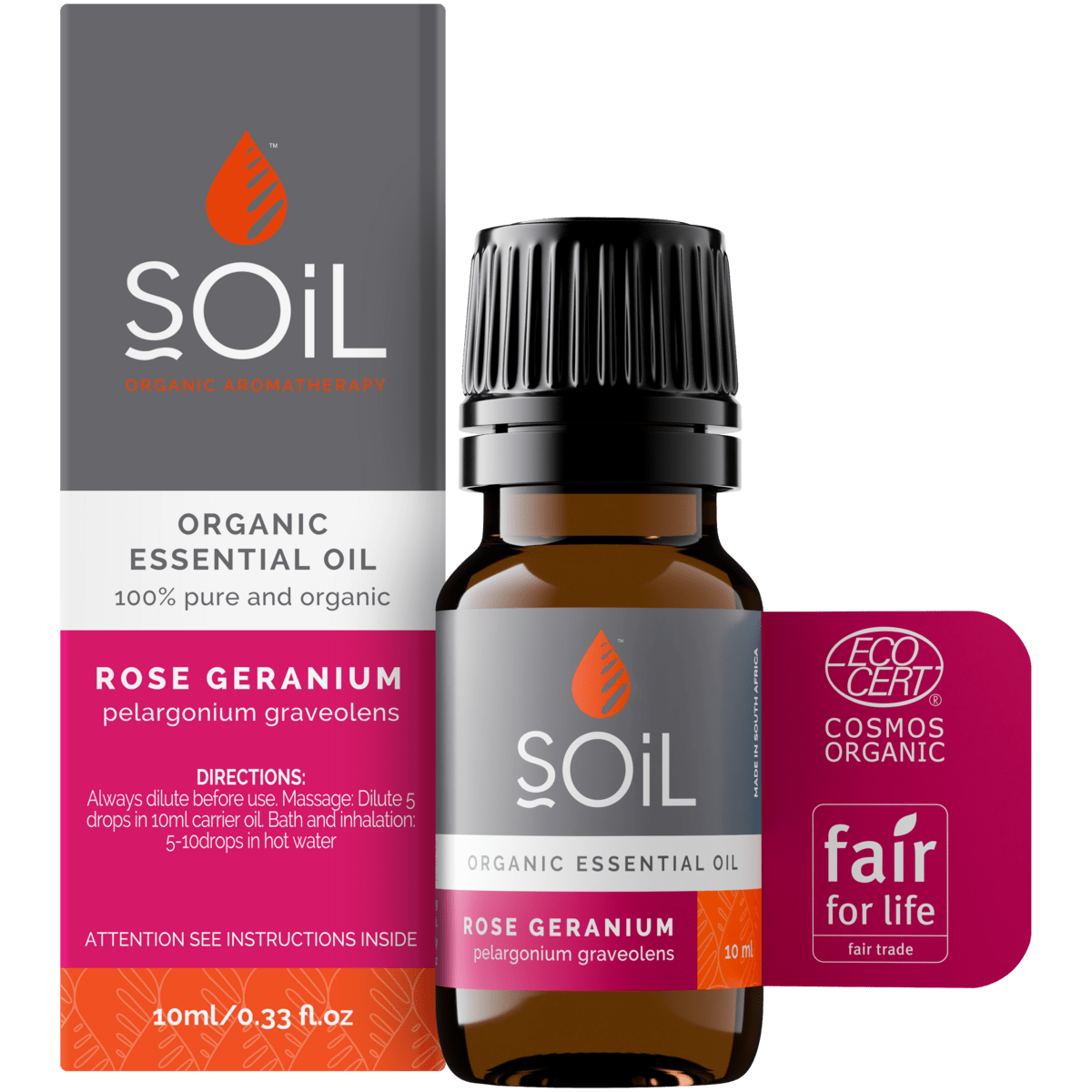 Organic Rose Geranium Essential Oil (Pelargoneum Graveolens) 10ml - ConsciousValues