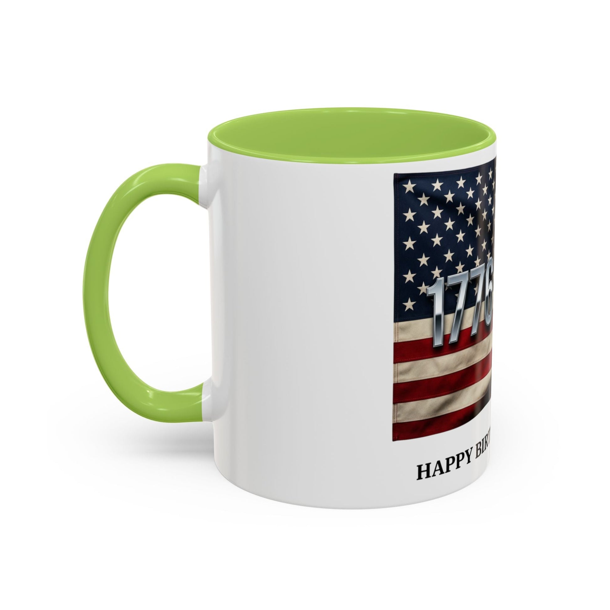 Patriotic Coffee Mug — 1776 - 2026 American Flag “Happy Birthday America!” - ConsciousValues