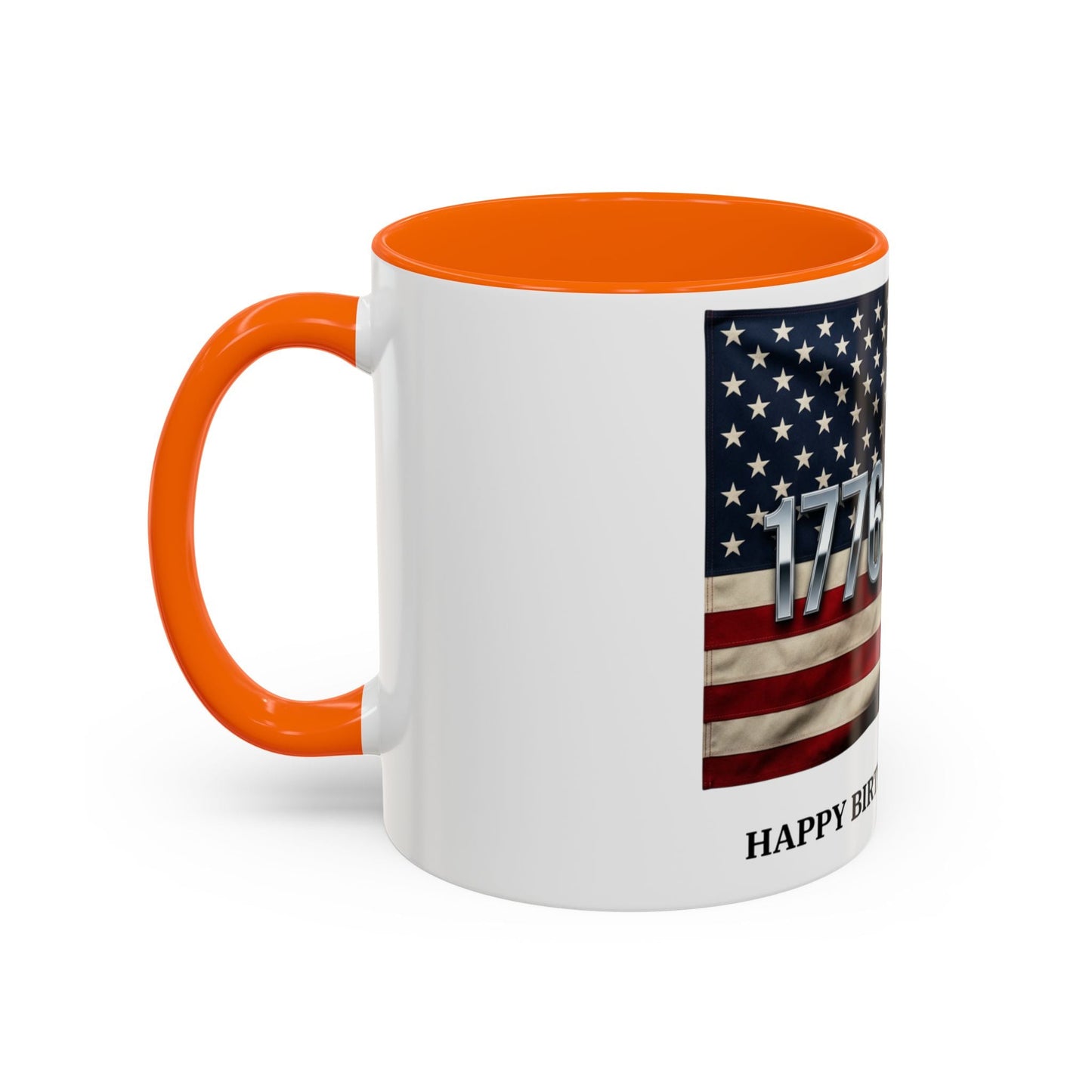 Patriotic Coffee Mug — 1776 - 2026 American Flag “Happy Birthday America!” - ConsciousValues