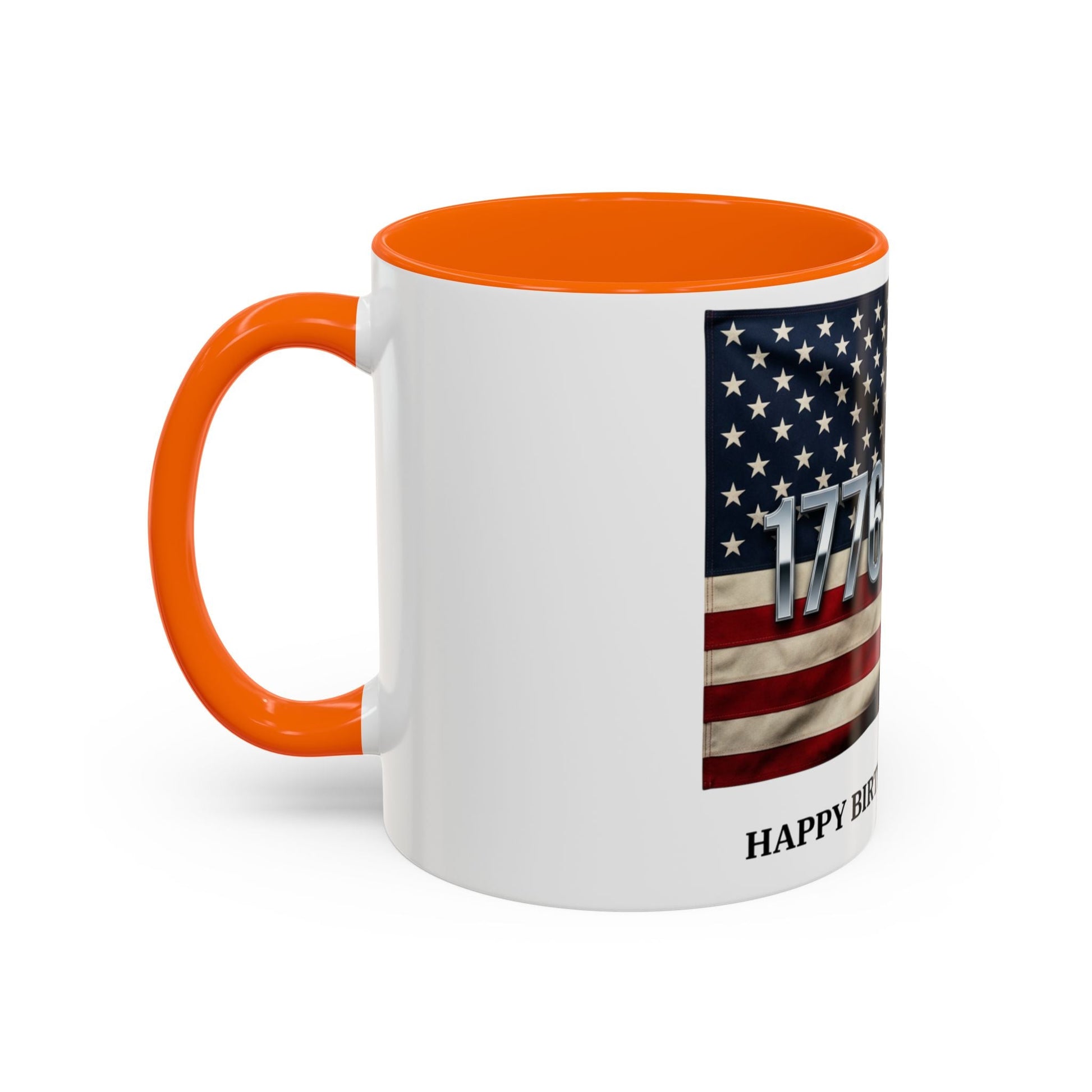 Patriotic Coffee Mug — 1776 - 2026 American Flag “Happy Birthday America!” - ConsciousValues