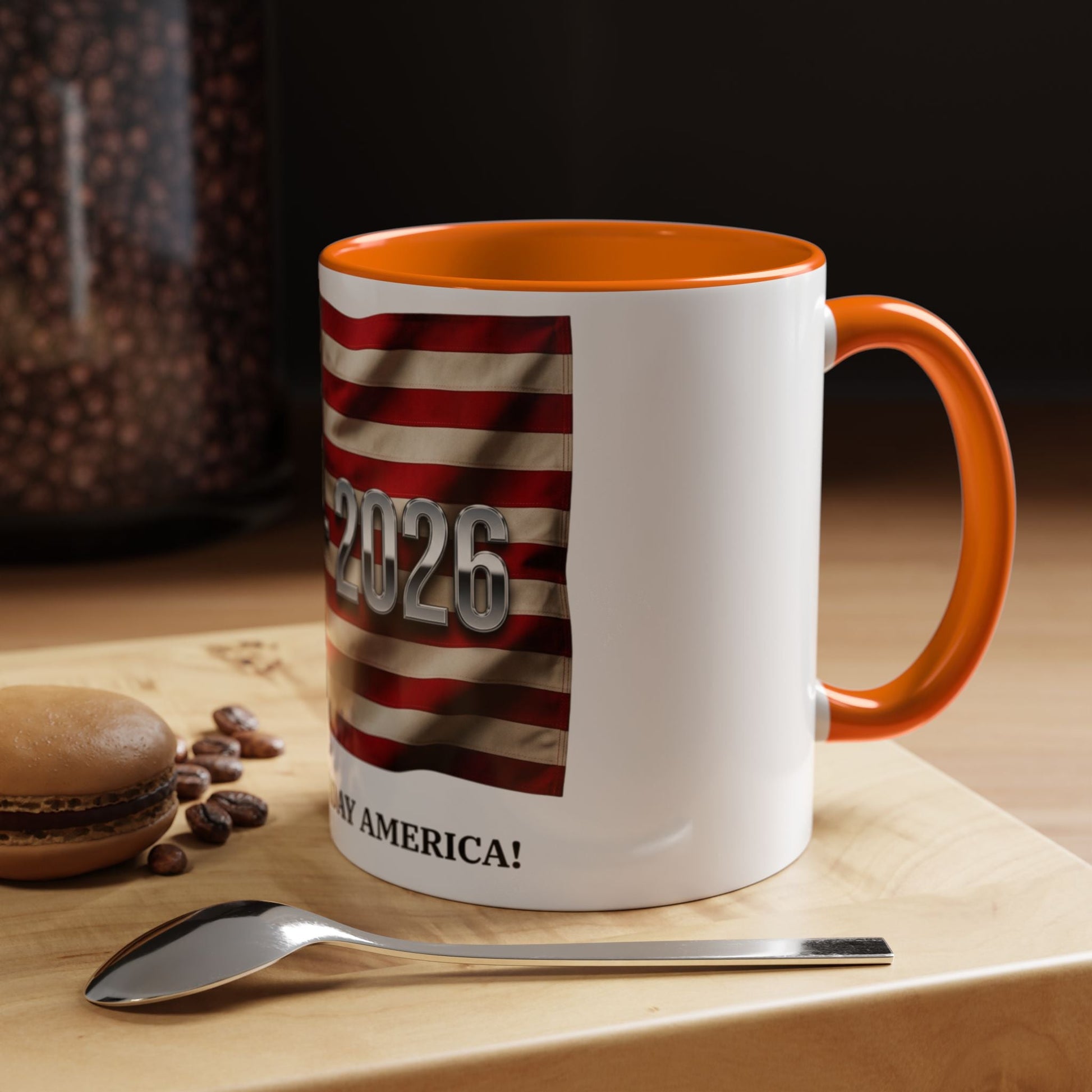 Patriotic Coffee Mug — 1776 - 2026 American Flag “Happy Birthday America!” - ConsciousValues