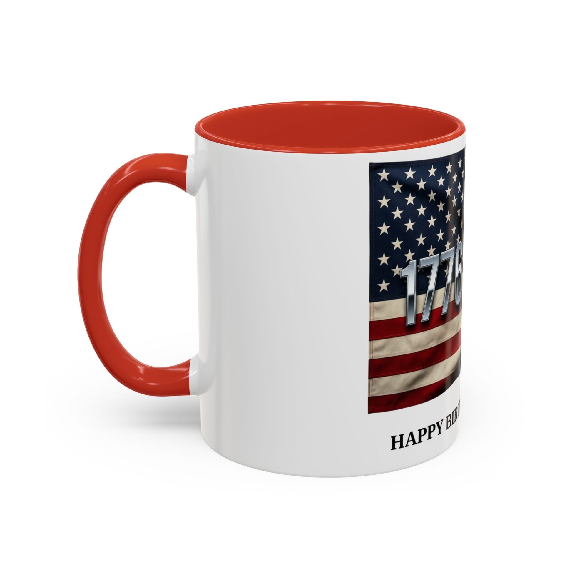 Patriotic Coffee Mug — 1776 - 2026 American Flag “Happy Birthday America!” - ConsciousValues