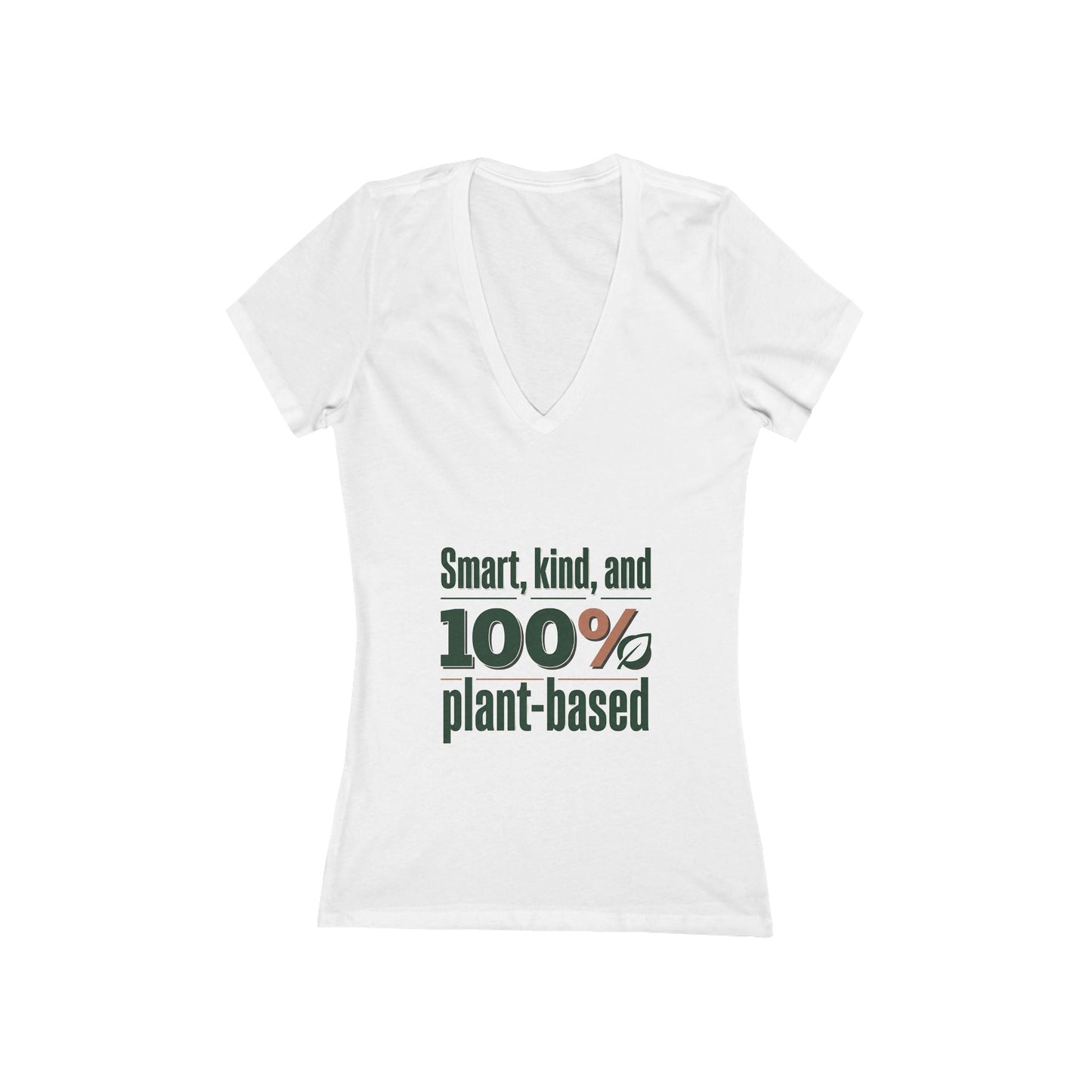 Plant-Based V-Neck Tee — "Smart, Kind, and 100% Plant-Based" - ConsciousValues