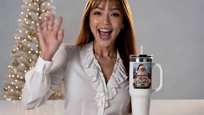 Christmas Coffee Mug – 40oz Insulated Vintage Santa Mug