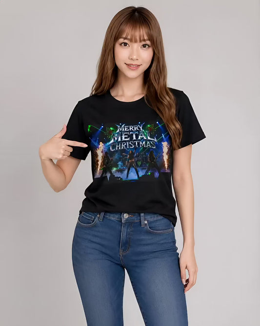 Merry Metal Christmas T-Shirt — Rock Holiday Concert Tee