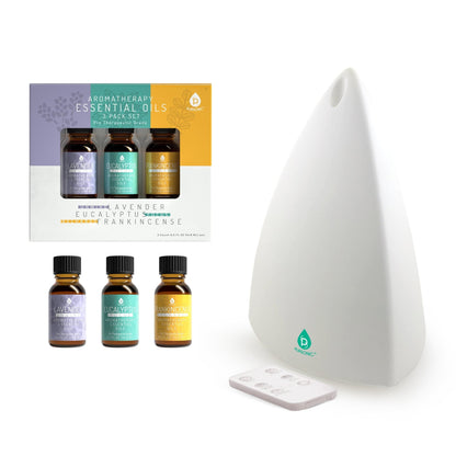 Pursonic Aromatherapy Diffuser & Essential Oil Set - Ultrasonic Top 3 Oils - ConsciousValues