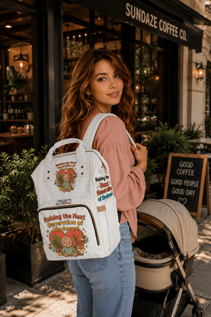 Raising the Next Generation of Kindness Diaper Backpack | Baby Parent Bag - ConsciousValues