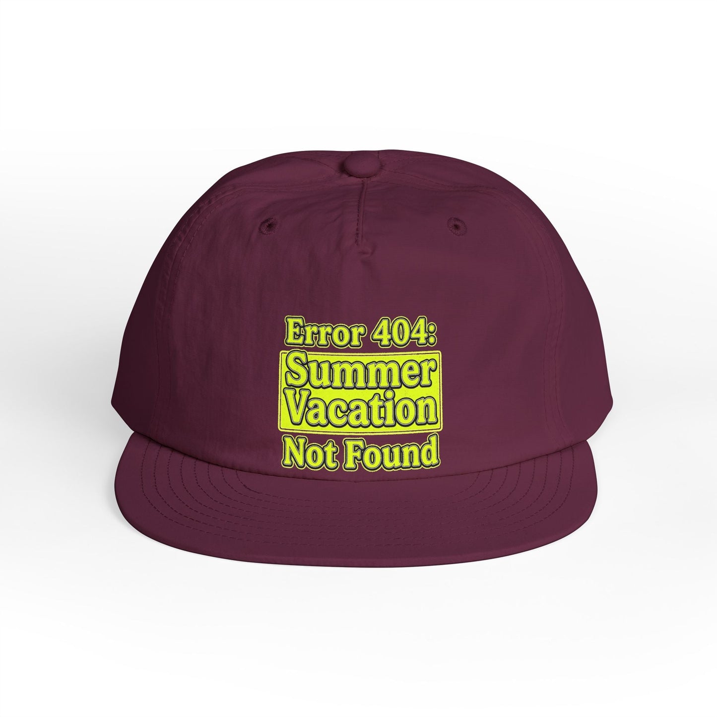 Surf Cap — "Error 404: Summer Vacation Not Found" Embroidered Dad Hat - ConsciousValues