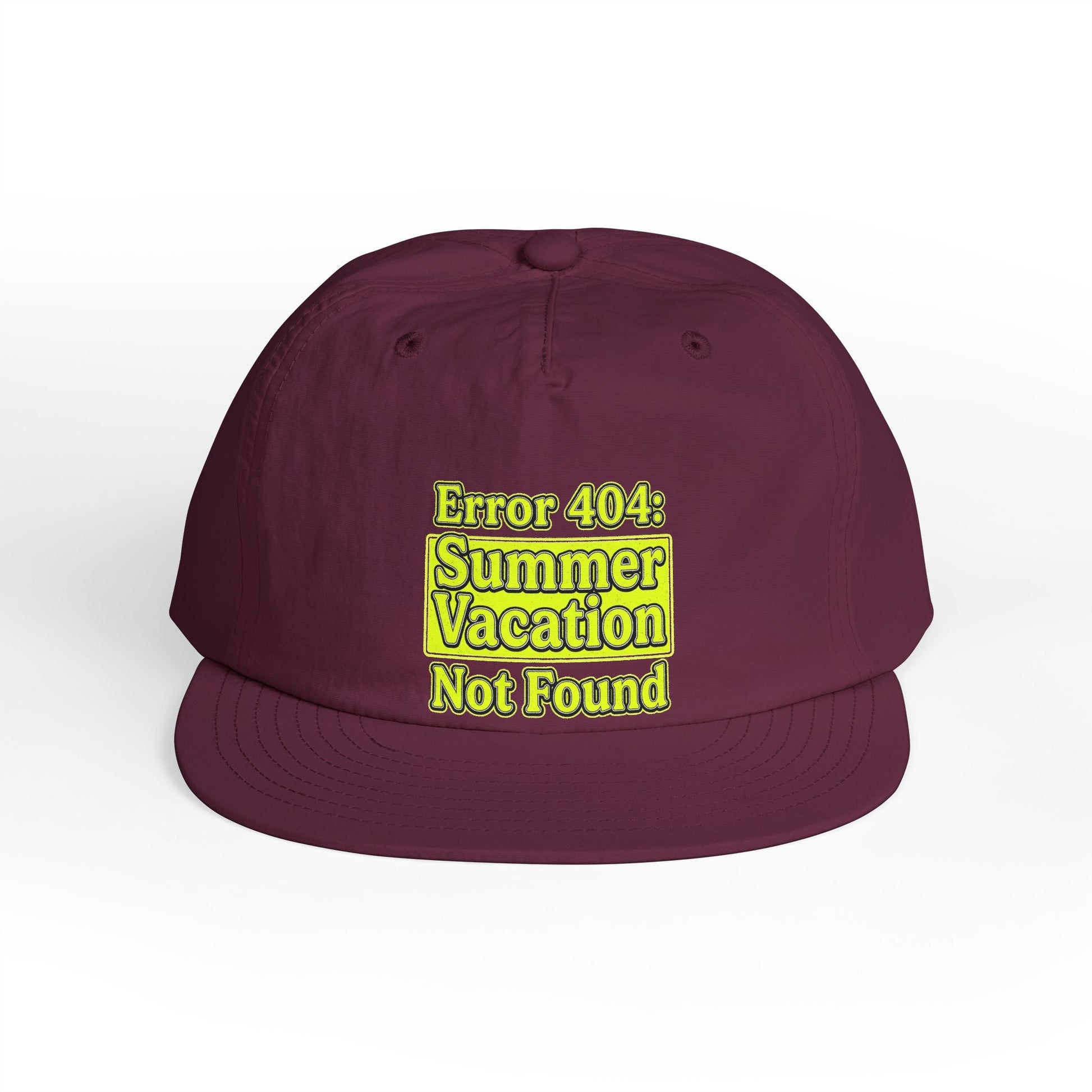 Surf Cap — "Error 404: Summer Vacation Not Found" Embroidered Dad Hat - ConsciousValues