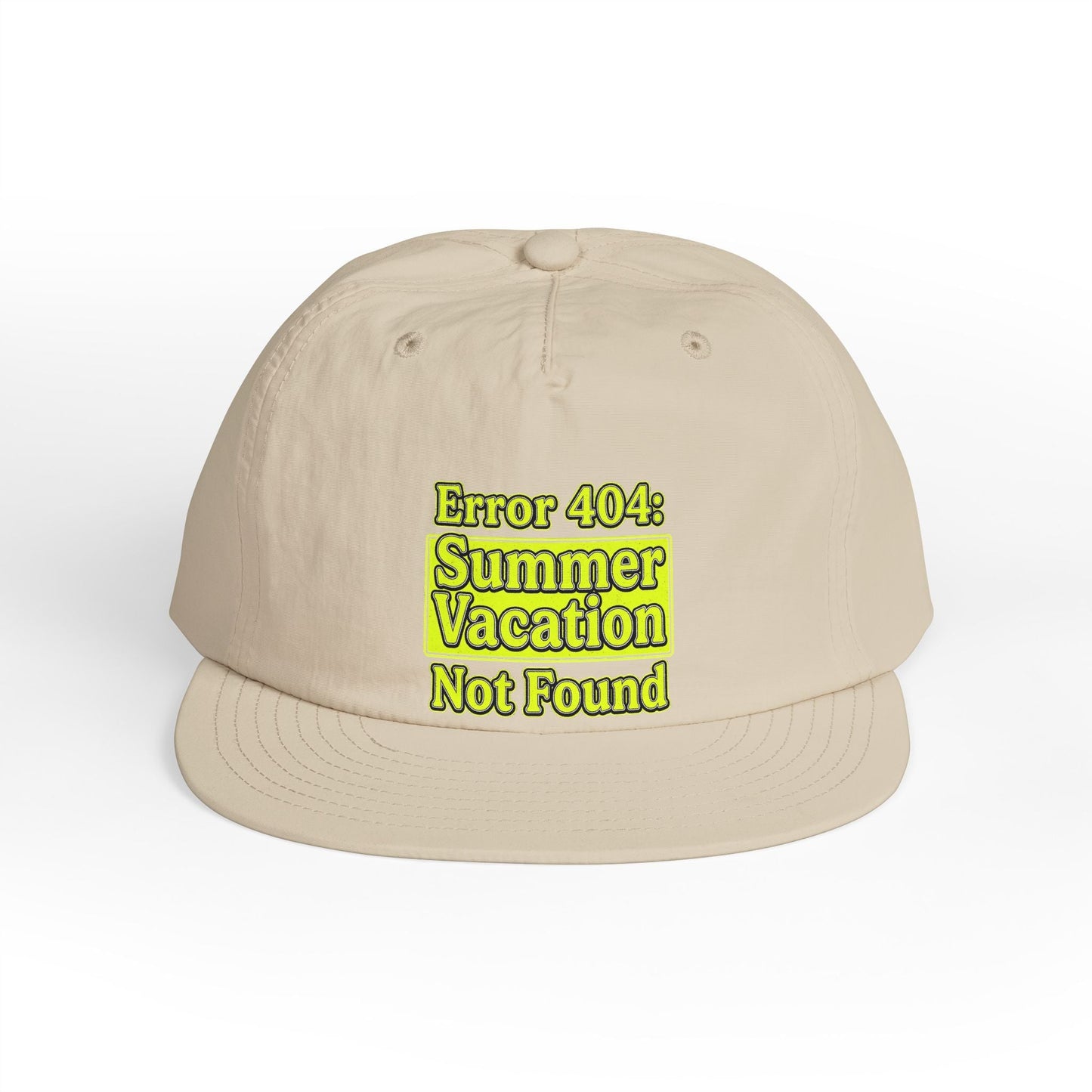 Surf Cap — "Error 404: Summer Vacation Not Found" Embroidered Dad Hat - ConsciousValues