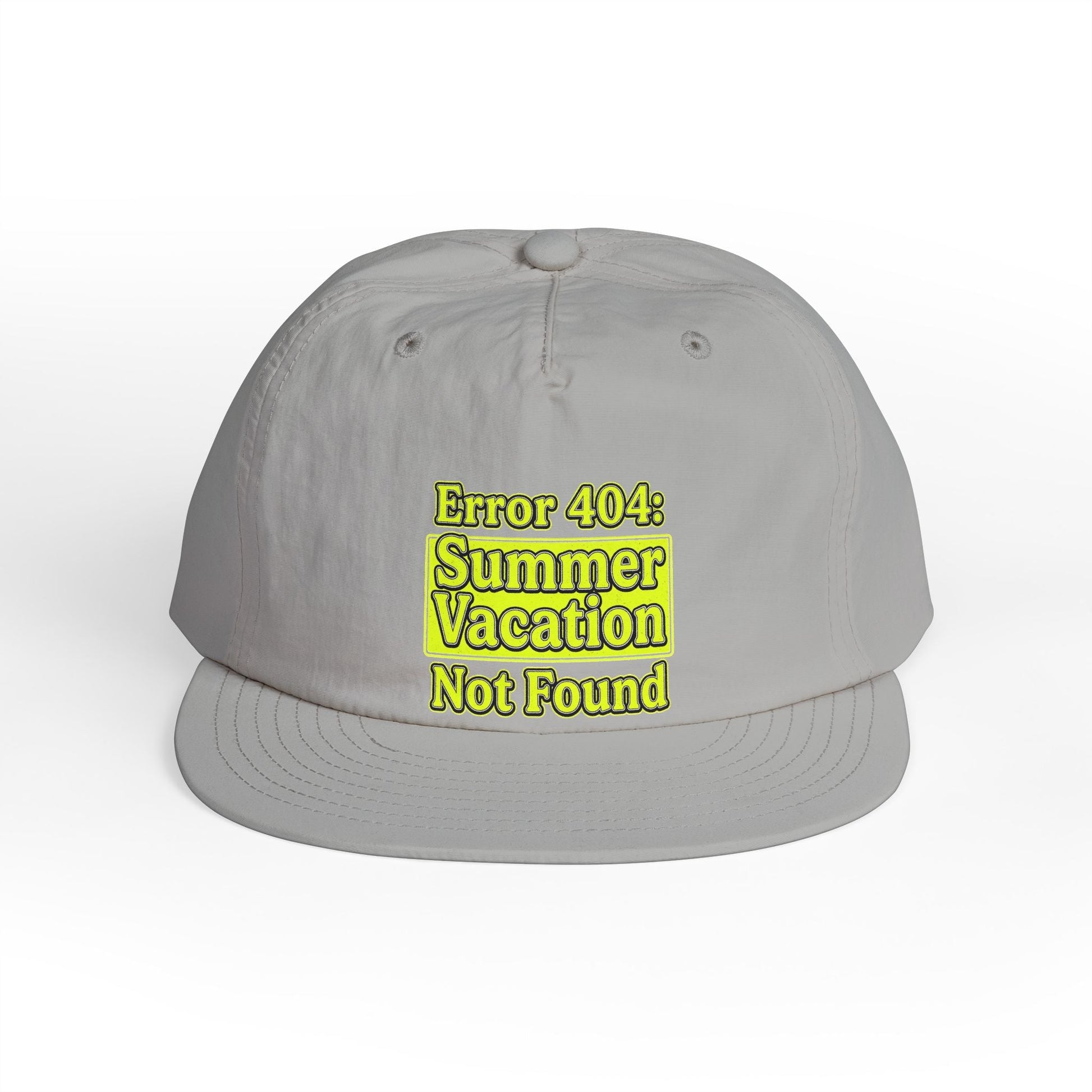 Surf Cap — "Error 404: Summer Vacation Not Found" Embroidered Dad Hat - ConsciousValues