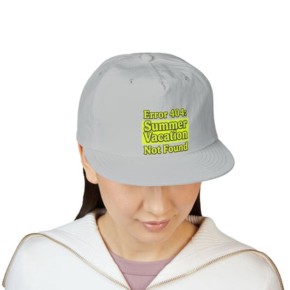 Surf Cap — "Error 404: Summer Vacation Not Found" Embroidered Dad Hat - ConsciousValues