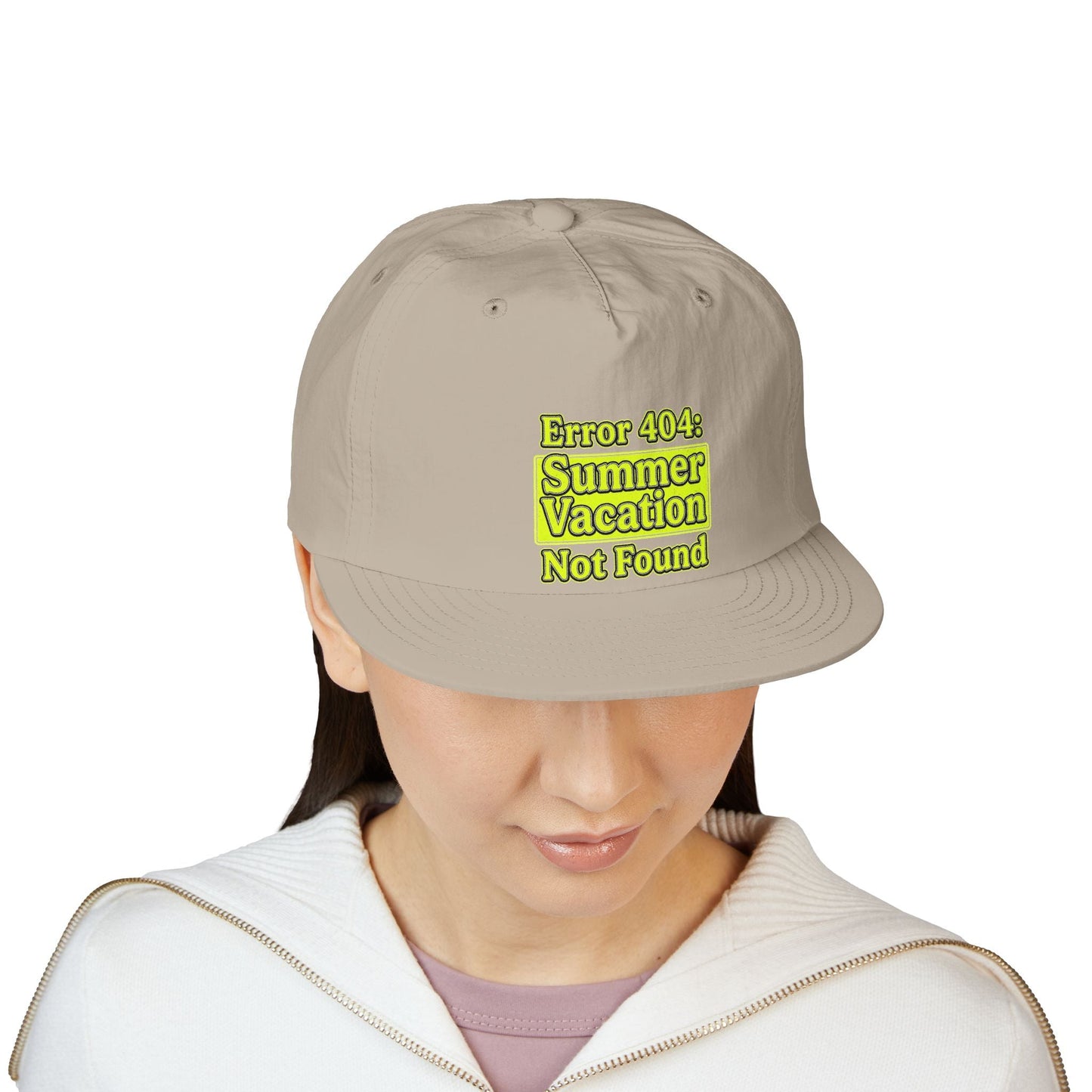 Surf Cap — "Error 404: Summer Vacation Not Found" Embroidered Dad Hat - ConsciousValues
