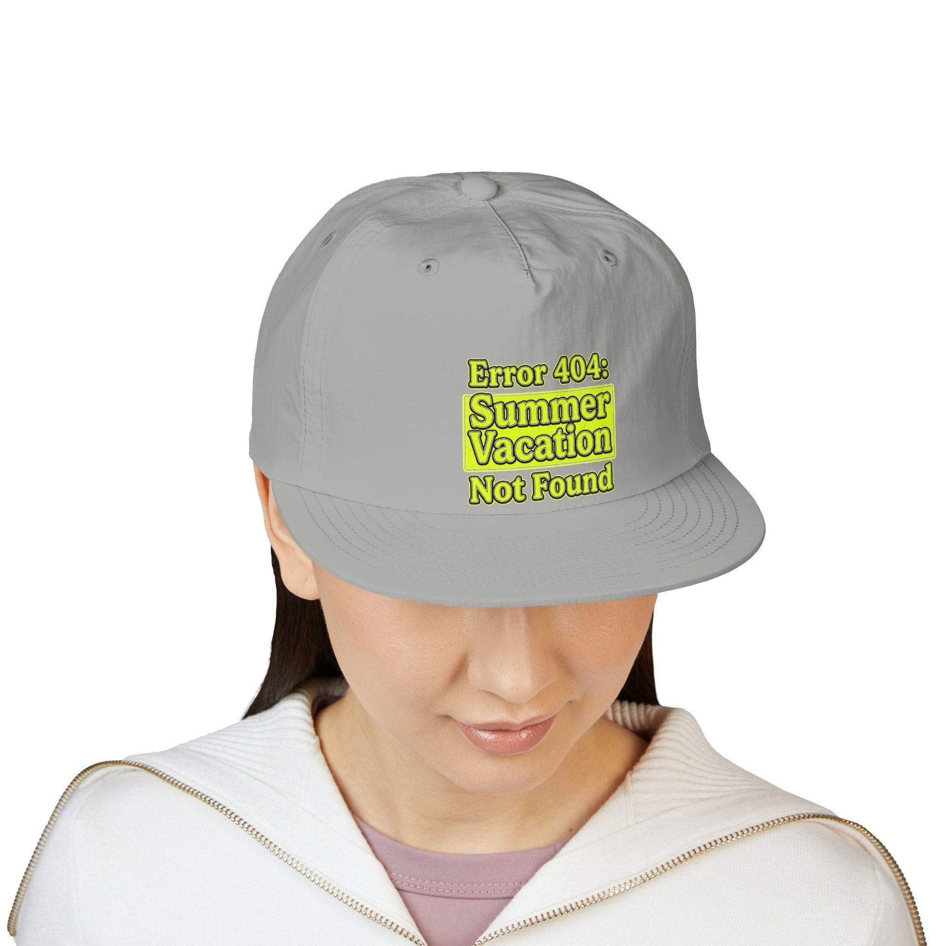 Surf Cap — "Error 404: Summer Vacation Not Found" Embroidered Dad Hat - ConsciousValues