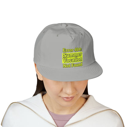 Surf Cap — "Error 404: Summer Vacation Not Found" Embroidered Dad Hat - ConsciousValues