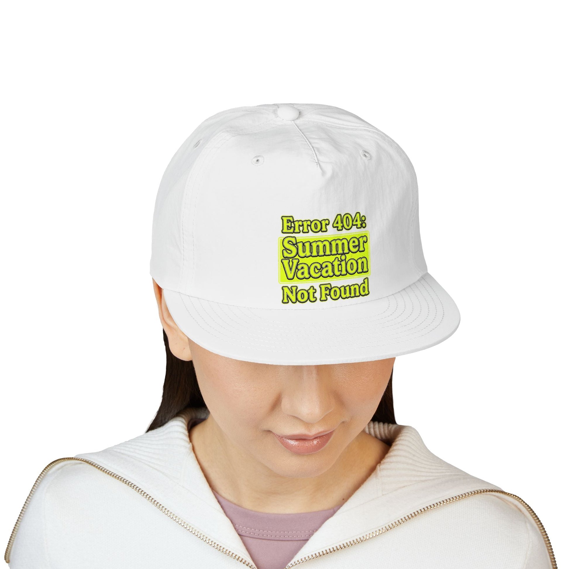 Surf Cap — "Error 404: Summer Vacation Not Found" Embroidered Dad Hat - ConsciousValues
